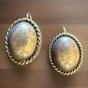 RARE Vintage MEXICO 925 Sterling Silver Exclusive Luxury Twisted Rope Earrings